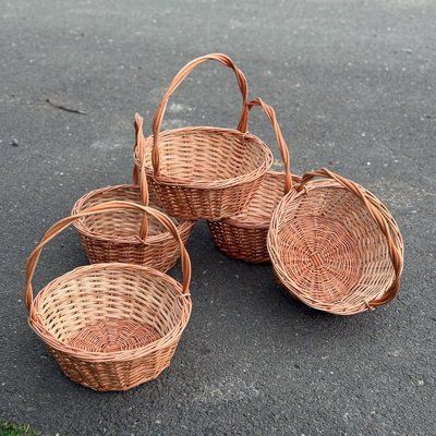 Подарунковий круглий кошик з лози &ndash; плетений кошик ручної роботи, &Oslash;25 см ФН-068 фото